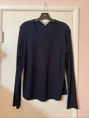 James Perse Navy Long-Sleeve Crewneck Tee